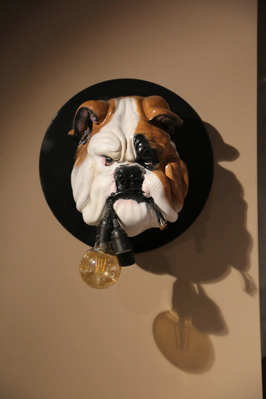 Bulldog Bust Wall Statue