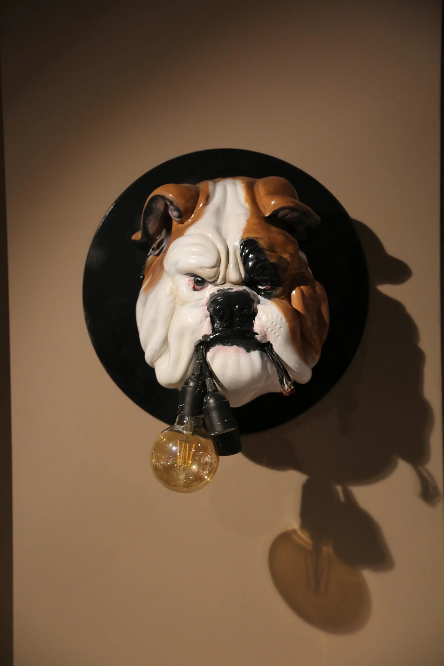 Bulldog Bust Wall Statue