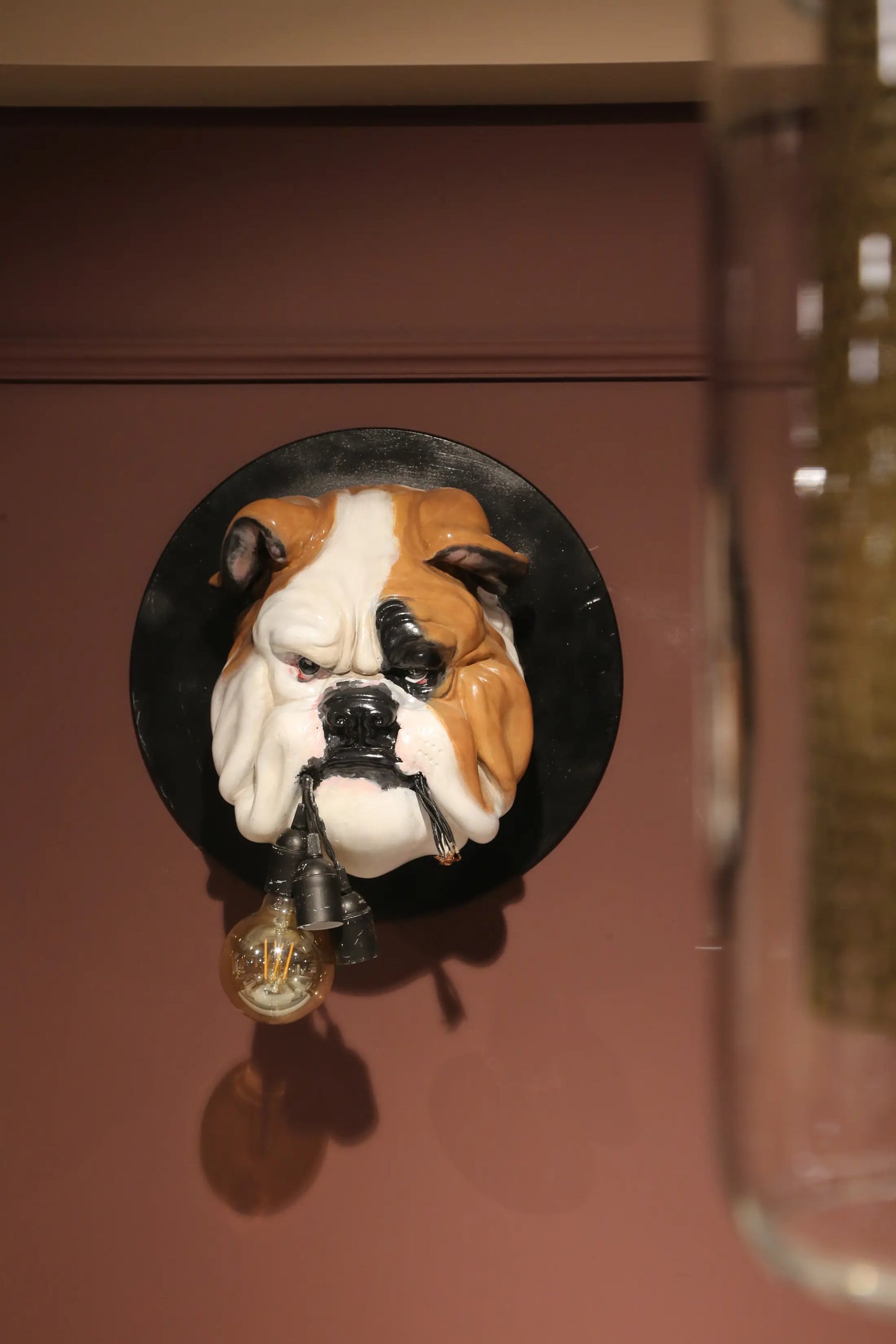 Bulldog Bust Wall Statue