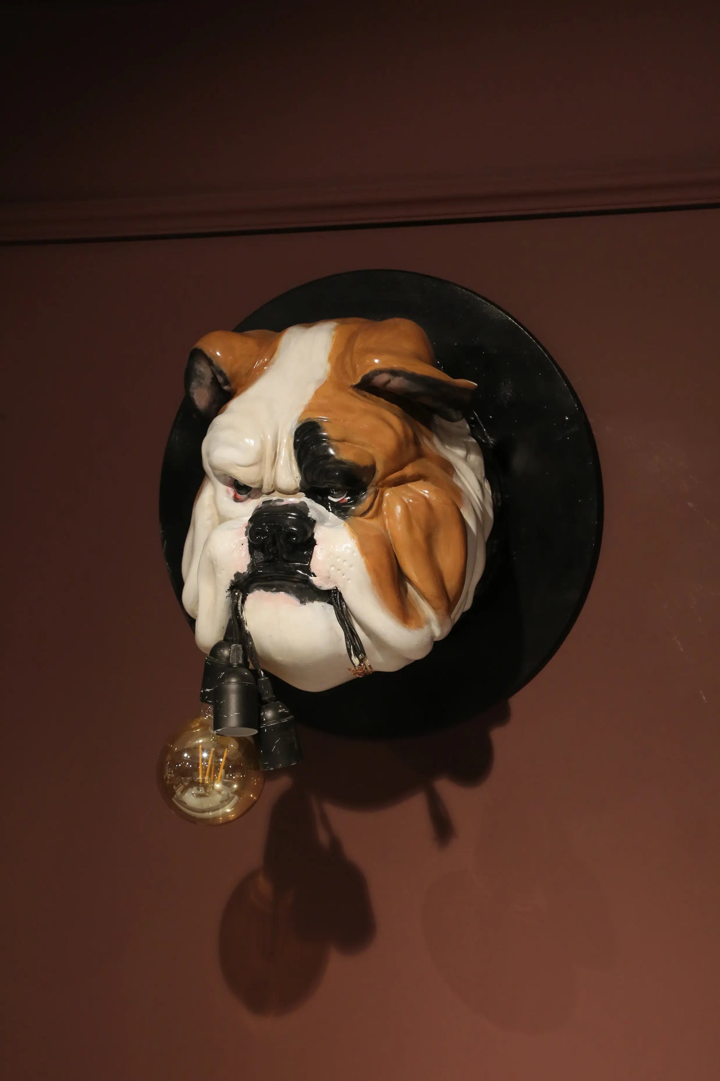 Bulldog Bust Wall Statue