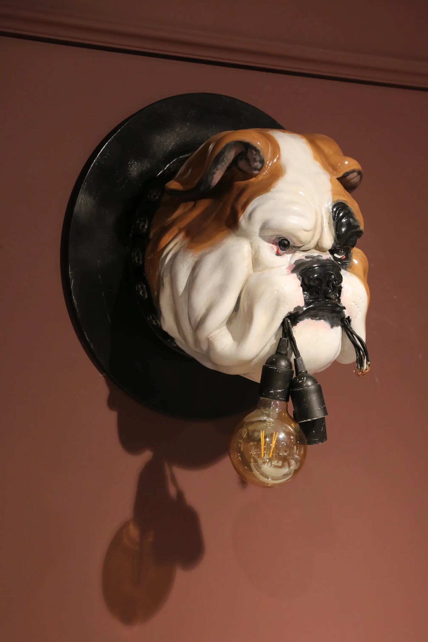 Bulldog Bust Wall Statue