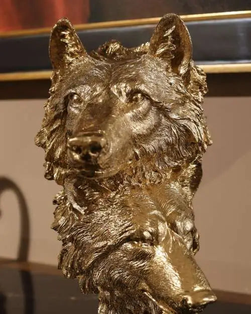 golden wolf bust 