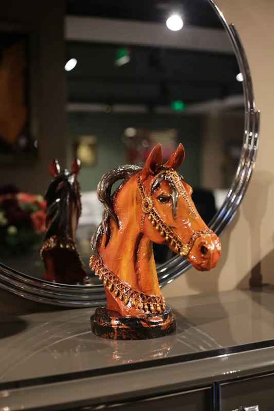 Arabian Horse Bust brown front