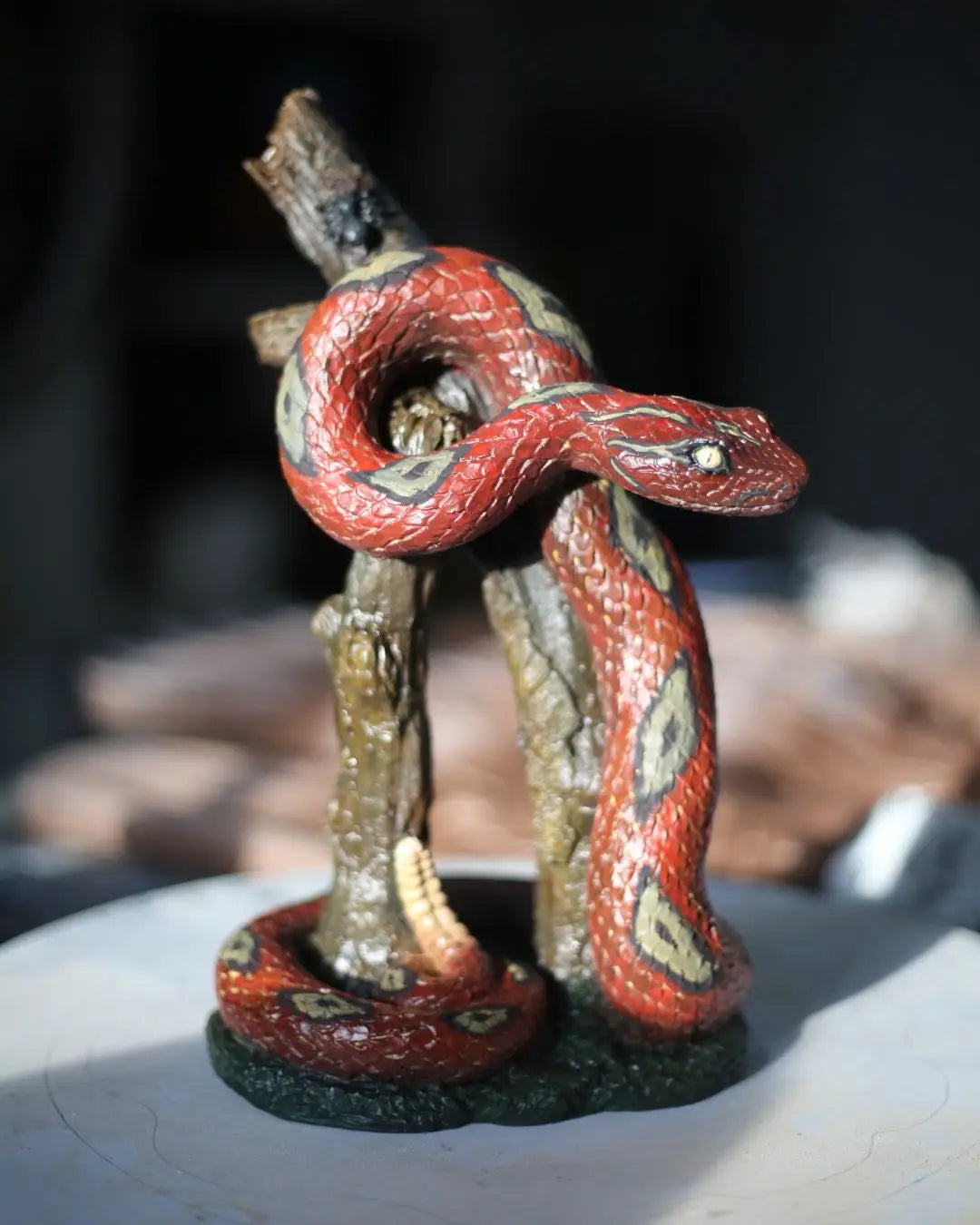 Red Snake Statue