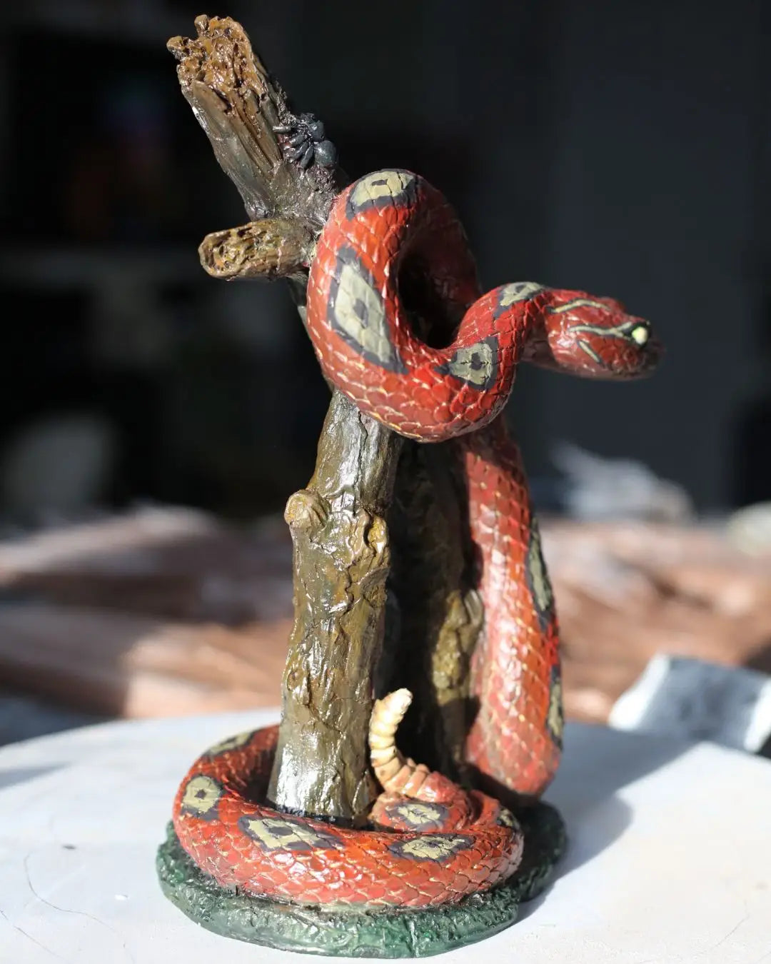 Red Snake Statue