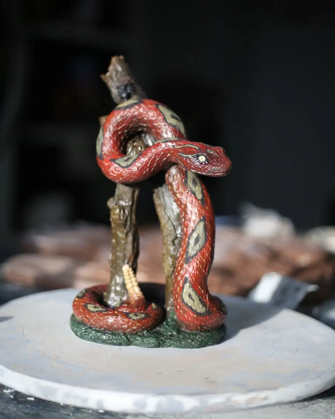 Red Snake Statue