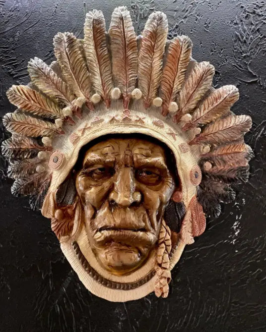 Native American Bust Wall Sculpture