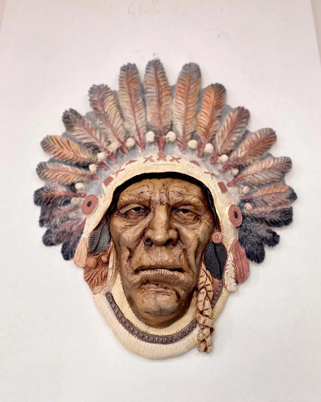 Native American Bust Wall Sculpture