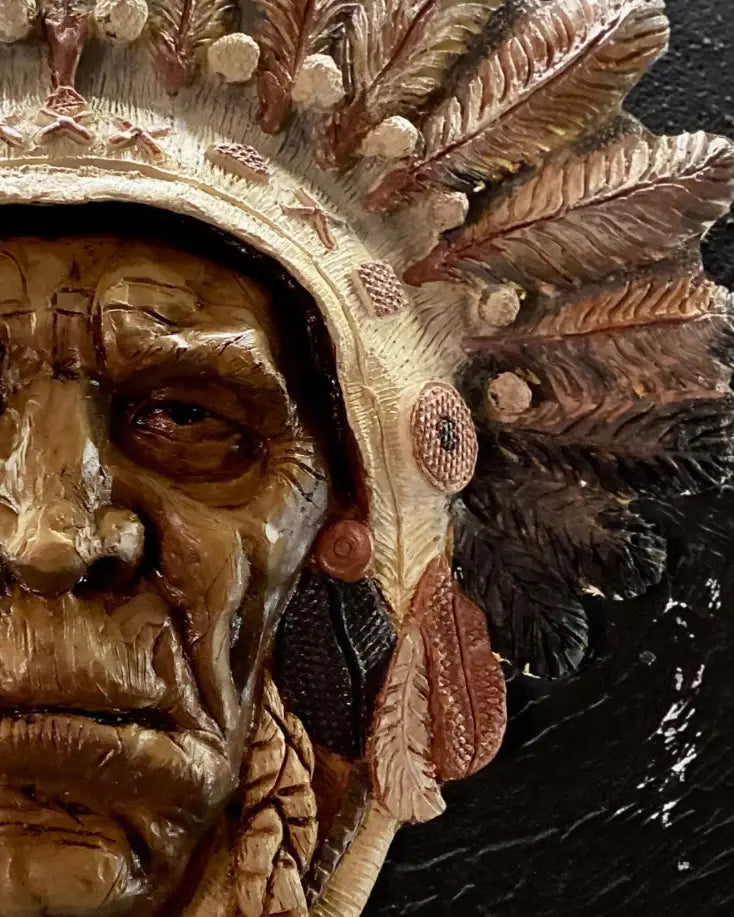 Native American Bust Wall Sculpture