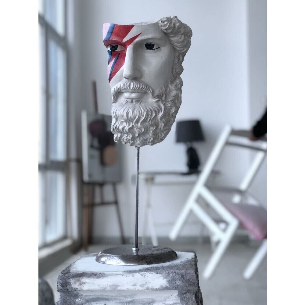 Poseidon statue in the studio